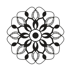 Hand drawn mandala design. Easy mandala Outline.  Vector mandala design. Mandala design for coloring