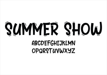 Summer Show font for logo and headline. Isolated vector typeset