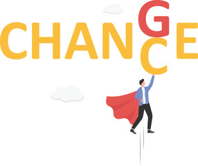 Turn change into chance, transformation for business opportunity, evolve to survive and win business competition concept,
