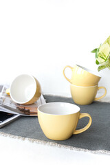set of colorful cups