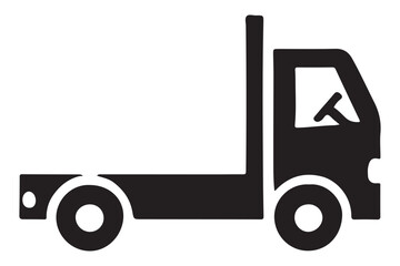 Flatbed Truck Silhouette Illustration for Logistics