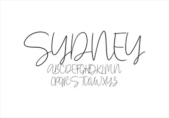 Sydney font for logo and headline. Isolated vector typeset