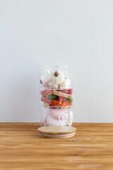 glass jar on a wooden table