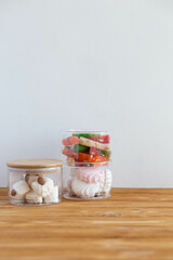glass jar on a wooden table
