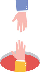 Salvation of man. Insurance in business. Stock vector graphics.
