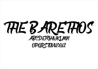 The Barethos font for logo and headline. Isolated vector typeset