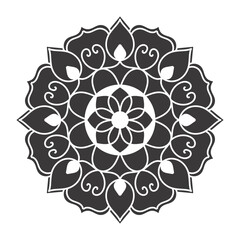 Hand drawn mandala design. Easy mandala Outline.  Vector mandala design. Mandala design for coloring