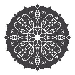 Hand drawn mandala design. Easy mandala Outline.  Vector mandala design. Mandala design for coloring
