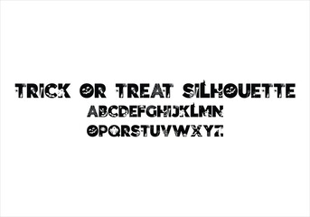 Obraz premium Trick or Treat Silhouette font for logo and headline. Isolated vector typeset