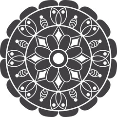 Hand drawn mandala design. Easy mandala Outline.  Vector mandala design. Mandala design for coloring