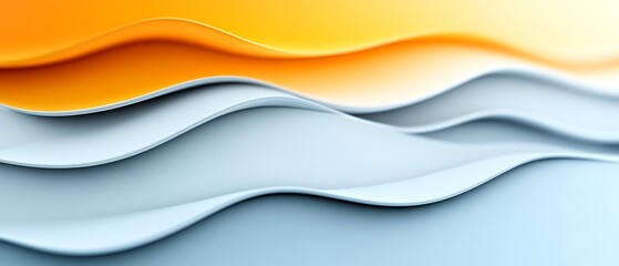 Abstract Flowing Waves Soft Orange Blue Gradient. AI Generated