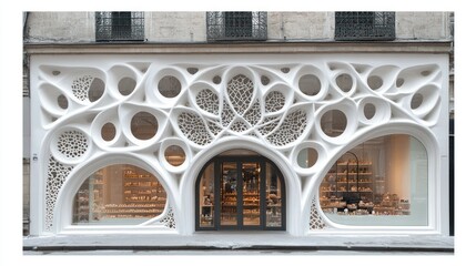 Obraz premium Parisian Architectural Marvel: 3D-Printed Facade Design