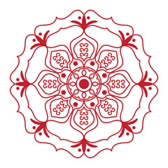 Hand drawn mandala design. Easy mandala Outline.  Vector mandala design. Mandala design for coloring