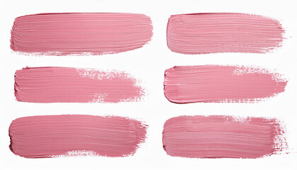 Set of pink oil paint brush strokes. Paintbrush collection. Grunge abstract design element. Close-up
