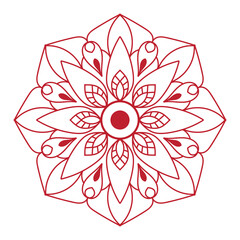Hand drawn mandala design. Easy mandala Outline.  Vector mandala design. Mandala design for coloring