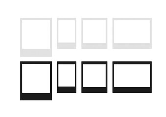 Vector pack of different textured instant films frames size