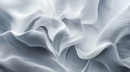 Fototapeta premium 3D abstract wavy fluid design in white and gray. Website templates