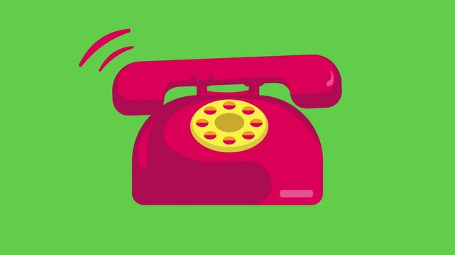 Animation of a telephone ringing for media purposes or educational videos reen screen. eps