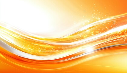 Abstract Orange and White Wave Design with Glimmering Particles