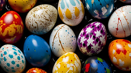 Abstract Splatter-Painted Easter Eggs