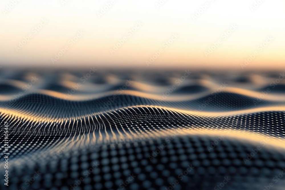 Poster A close-up view of a wavy surface, ideal for illustrating texture or pattern