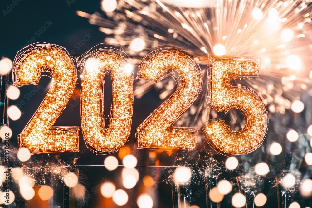 Poster Close-up shot of a firework exploding with the number 20 written on it, suitable for use in celebrations and events