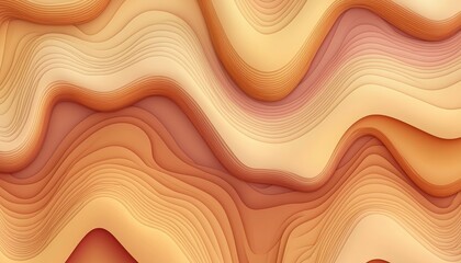 Abstract Waves of Warm Orange and Beige Hues