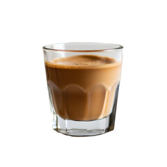 Aromatic coffee in a glass, perfect for a morning pick-me-up or an afternoon treat. Enjoy the rich, warm beverage.