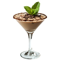 Chocolate Martini garnished with chocolate shavings and a sprig of mint. A decadent treat for any occasion.