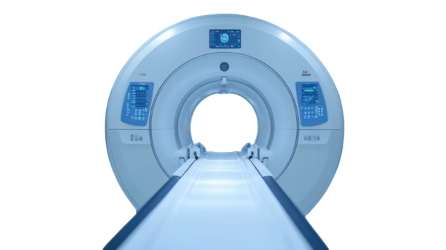 Advanced medical imaging device in a clinical setting ready for patient examination