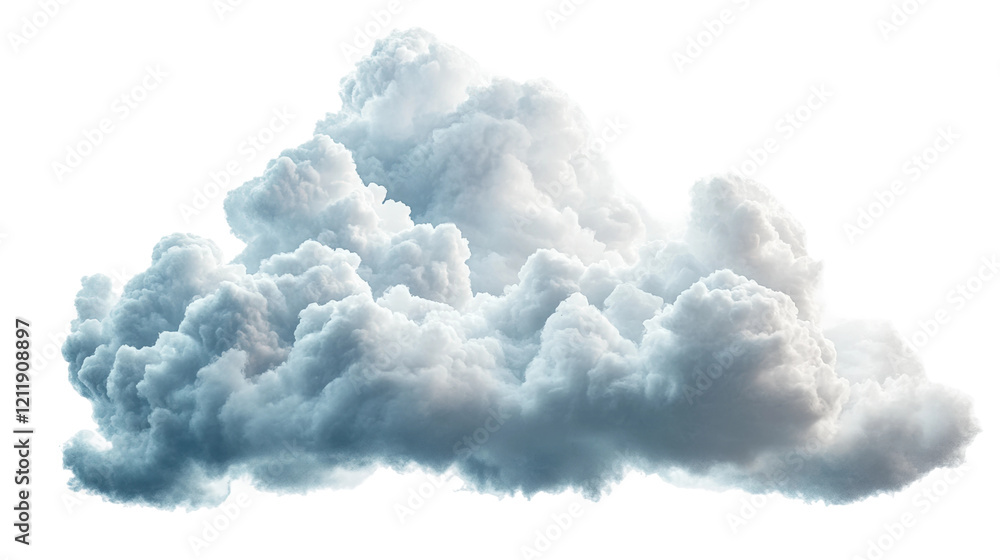 Poster soft white clouds floating in a clear blue sky during midday light isolated on transparent backgroun