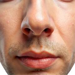Obraz premium Closeup Male Face Nose Mouth Skin Texture Detail Portrait man lip body part high tone hair human 
