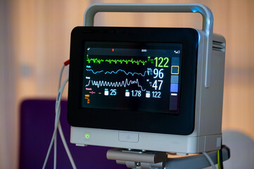 Heart rate monitor with oxygen levels and other metrics for health in a hospital