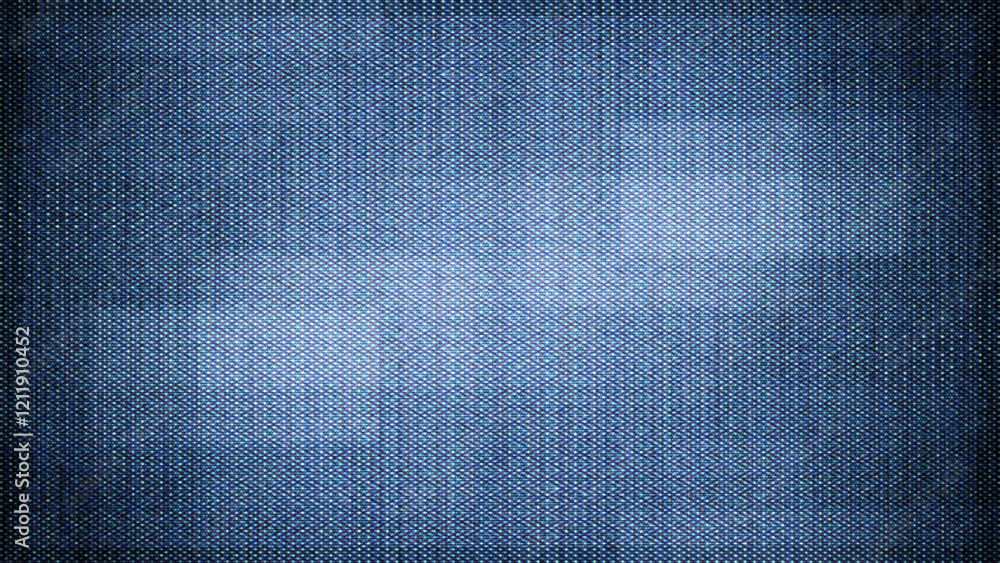 Poster close-up of the screen texture of an old vhs video tape file, with a blue color dot background and a
