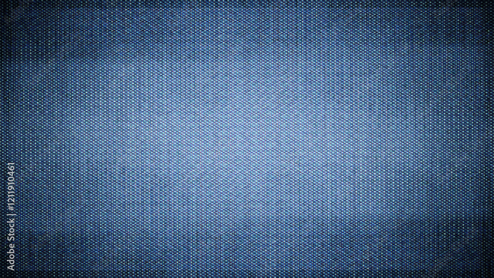 Poster close-up of the screen texture of an old vhs video tape file, with a blue color dot background and a