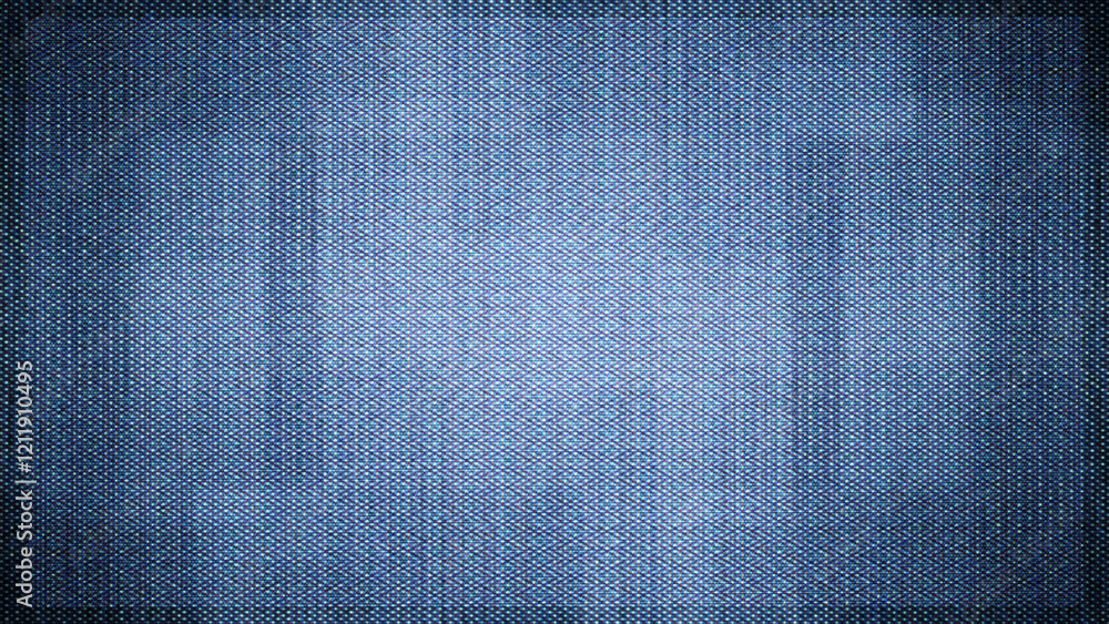 Poster close-up of the screen texture of an old vhs video tape file, with a blue color dot background and a