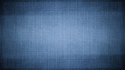 close-up of the screen texture of an old VHS video tape file, with a blue color dot background and...