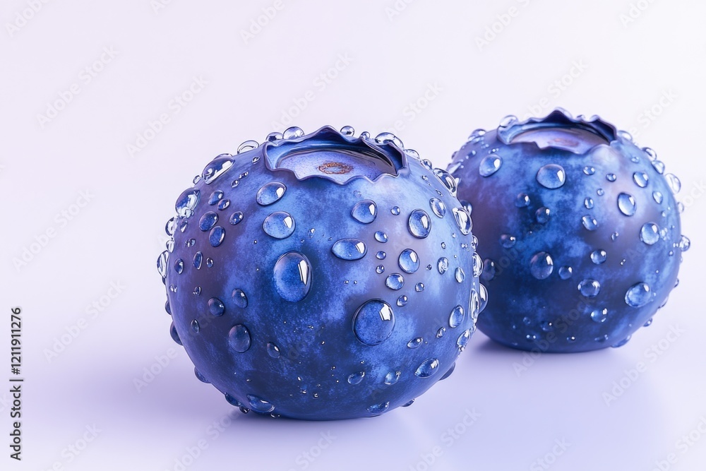 Poster two ceramic vases with water droplets and a subtle reflection