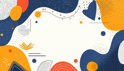 Naklejka premium Abstract Colorful Shapes Design with Central White Space