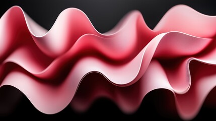 Fototapeta premium Flowing red waves create a mesmerizing visual contrast against a dark background for artistic expression