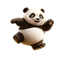 Obraz premium Cute Spring Panda Clipart Vector Illustration