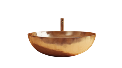 Elegant copper basin showcasing craftsmanship in a serene bathroom setting