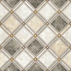 Elegant Diamond Pattern Marble Tile Floor Design Seamless Texture Neutral Tones