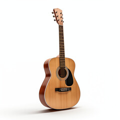 Obraz premium Acoustic Guitar Wooden Musical Instrument Studio Shot Isolated on White