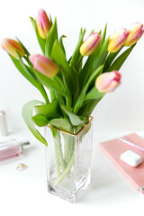 tulips in vase