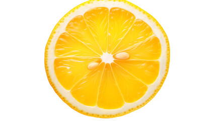 "Bright Yellow Lemon Slice Isolated on White &ndash; Perfect for Food, Health, and Beverage Concepts"

