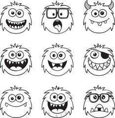 set of cartoon faces