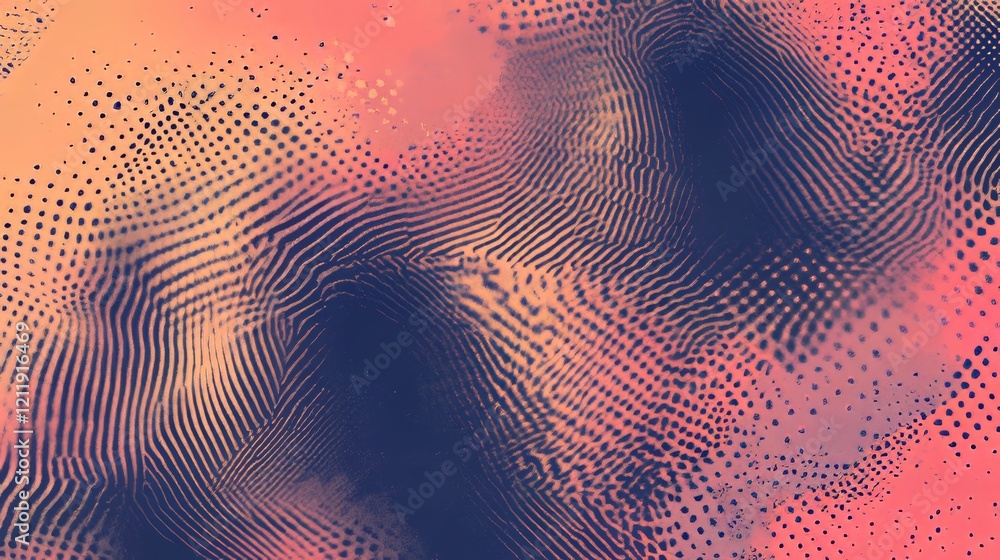 Poster halftone grunge pattern with twisted modern texture.