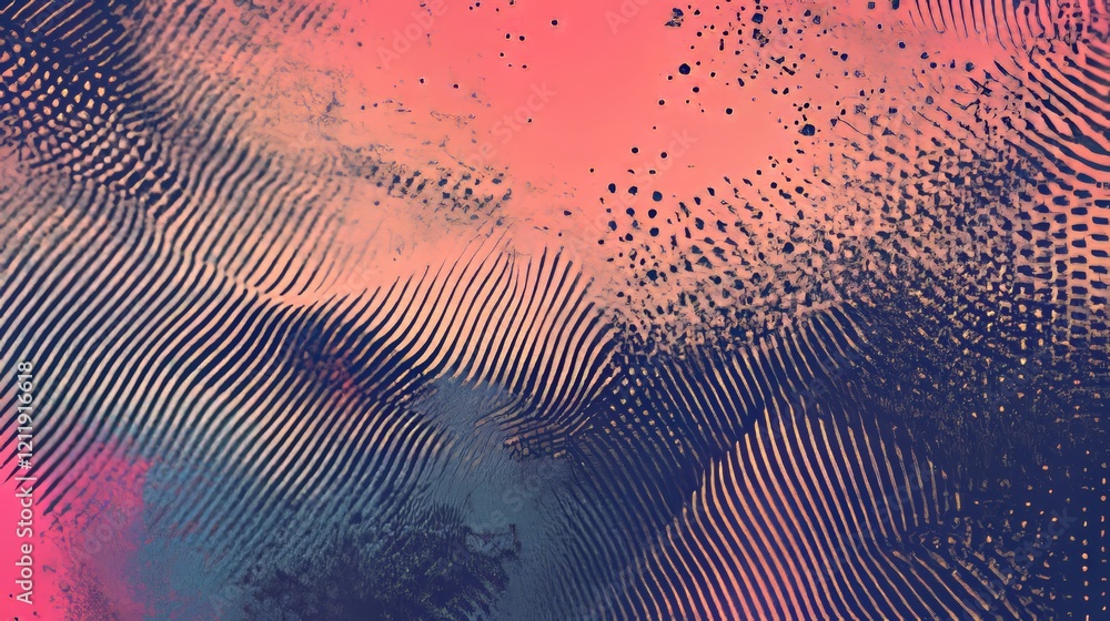 Poster halftone grunge pattern with twisted modern texture.