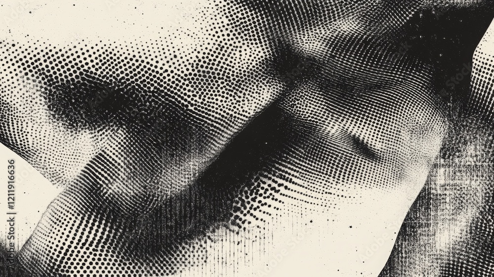 Poster halftone grunge pattern with twisted modern texture.